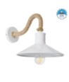 GLOBOSTAR® VINSA 01130 Boho Φωτιστικό Τοίχου - Απλίκα με Ντουί 1 x E27 AC 220-240V IP20 - Λευκό & Μπεζ - Μ37.5 x Π26.7 x Υ25cm